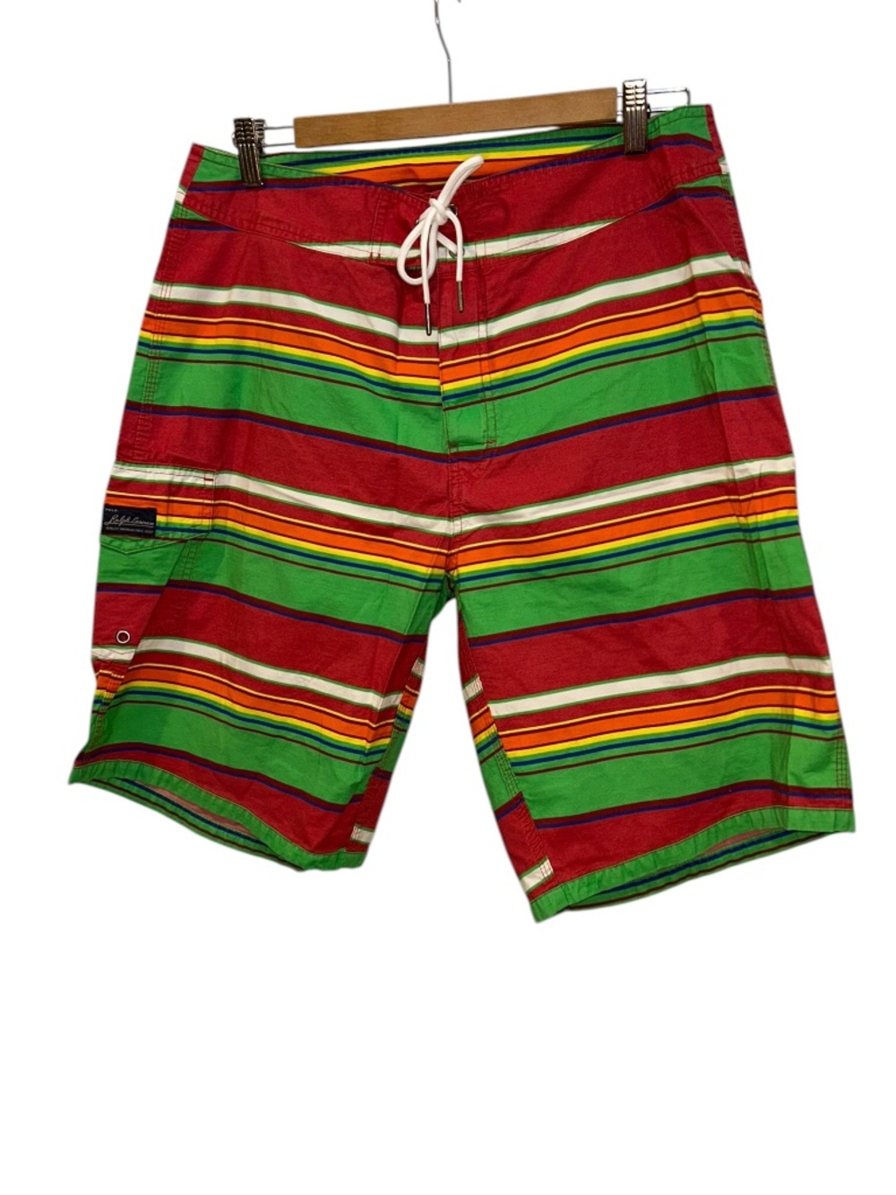 Polo Ralph Lauren bright multi beach ball stripe board swim shorts trunks 32